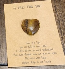 A Hug For You - Hand Carved Heart - Tiger's Eye Stone picture