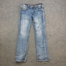 Rock Revival Jeans Mens 33 Slim Straight Embroidered Pockets Denim picture