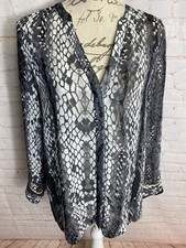Women’s Mint Velvet Grey Snakeskin Print Blouse Size 12 picture