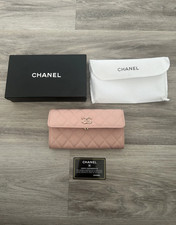 Chanel Caviar Quilted Enamel Crystal CC Flap Wallet Light Pink picture