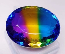 Bi-Colour 86-88 Ct Oval Cut Tourmaline Natural Certified Loose Gemstone KH443 picture