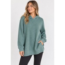 Pure Jill J. Jill Women XL Sage Green Organic Cotton Textured Hoodie Tunic picture