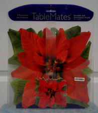 Pimpernel England Table Mates Christmas Poinsettia 4 Placemats & 4 Coasters NIP picture