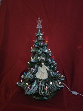 Vintage Ceramic Nativity Tree 17.5