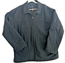Vintage Y2K Gap Mens Wool Jacket Charcoal Gray Extra Large Great Shape picture