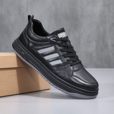 Men's White Sneakers 2026 New Spring Model, Pure Cowhide Leather, Ultra-Light, B picture