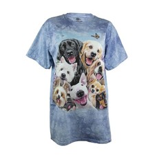 The Mountain Men's Dog Selfies Graphic Print Short Sleeve T-Shirt in Blue, 2XL picture