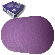 6 Inch Ceramic Hook & Loop Sandpaper Discs, No Holes, 50pcs Box, P40 to P800 picture