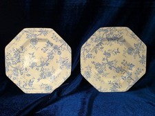 Vintage Johnson Brothers Hyde Park Plates Set of 2 | Blue Floral Ironstone picture