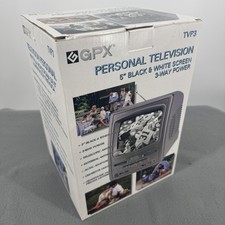 Vintage GPX TVP3 5in Black & White Personal TV 3-Way Battery Power Portable picture