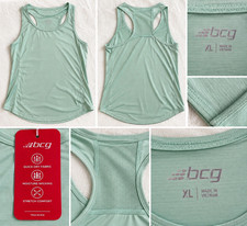 BCG Women's XL Green Racerback Athletic Tank Top Quick Dry Moisture Wicking picture
