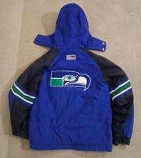 Vintage 90s Seattle Seahawks Starter NFL Pro Line Jacket With Hood Mens Large picture