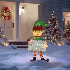 Lighted Holiday Displays Steel 1 BlueWish 4.8FT Elf Envelope Outdoor Christmas picture