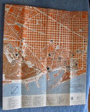 BARCELONA Centre & Its Surroundings, Spain Street Map & Area Descriptions; 17
