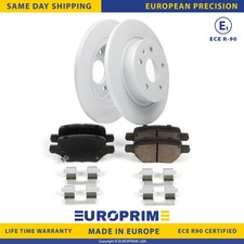 Rear Disc Brake Rotors + Ceramic Disc Brake Pad Kit for 2018-2022 Buick Encore picture