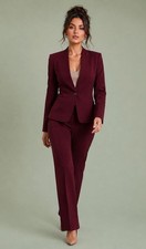 NEW Tahari ASL Pant Suit Size 12P Petite Two Piece Set London Berry Full Length picture