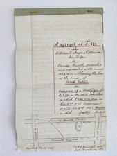 1868 antique ABSTRACT of TITLE ny WILLIAM FICKENGER real estate MAPS picture