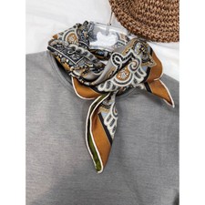 New Boutique 2025 14 Momme Mulberry Silk Square Scarf Delicate Printing 25''` picture
