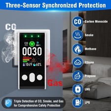 5IN1 Upgraded Carbon Monoxide Detectors Plug-in Natural Gas Detector Smoke US picture