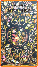 HERMES Carre 90 PIERRES d'ORIENT et d'OCCIDENT Silk Scarf Black From Japan picture