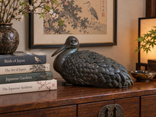 Bronze Seated Bird Sculpture - Signed - Japanese Okimono - Stunning Quality picture