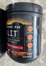 Beyond Raw LIT Pre Workout Powder Energy Fruit Punch 30 Serv 14.5 oz Feb 2028 picture
