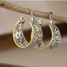 BRIGHTON BEACH Filigree Heart Pattern Earrings picture