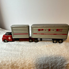 SSS Vintage 1950 Tin Toy Semi Truck w/ P.I.E. Pacific Intermountain Express 28 picture