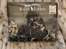 NIP Rare RALPH Lauren *FULL DEEP FITTED SHEET Donovan FLORAL Blue Cream FLOWERS picture
