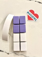 8 Hobby Lobby Purple Mahjong Stickered Tiles - Blanks + 4 Extra Stickers picture