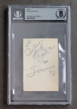 SONNY & CHER SIGNED 1963 TICKET BECKETT BAS COA SLABBED SINGER AUTOGRAPHED RARE picture