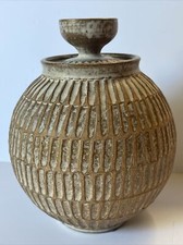 VINTAGE Wishon Harrell Studio Pot Ceramic Sculpture Lidded Modernist Funk Finest picture