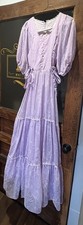 Vintage Candi Jones Prairie Maxi Dress Floral Ruffle Lace Pink Cottagecore  picture