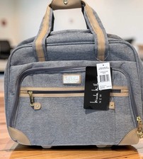 Nicole Miller Luggage Under Seat Rolling Bag Gray & Tan New with Tags  picture