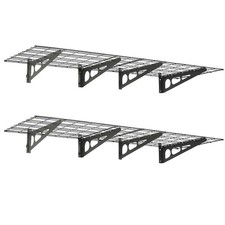Klutch Wall-Mount Garage Storage Shelves, 7.9in.H x 36in.W x 24in.D, Black, picture