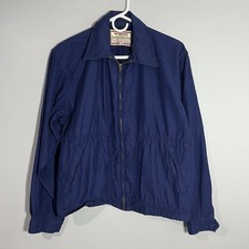 Vintage 1960s McGregor Blue Full Zip Scottish Drizzler Rain Jacket Mens Size 40 picture