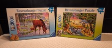2 Ravensburger 300 Piece XXL Puzzles Serene Sunset & Evening at the Waterhole picture