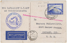 1929 Graf Zeppelin LZ 127 Amerikafahrt Sieger 26A Delay Cachet Postcard picture