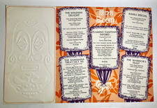 RARE 1966 Hilton Hawaiian Village Hotel TAPA ROOM Restaurant Vintage Dinner Menu picture