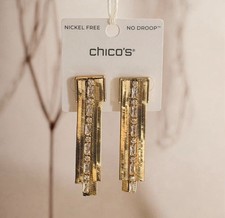 NWT Chico’s Beautiful Snake Chain Linear Earrings | Nickel-FREE Metal | $49.50 picture