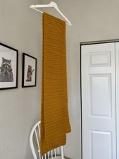 Handmade Crochet Mustard Yellow Scarf  100% Premium Wool unisex  picture