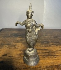 Solid Brass Hindu Goddess Hand Tooled Antique Very Early Stunning picture