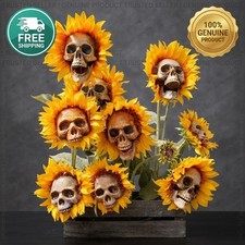 Creepy Skull Sunflower Flowers Festival Art Craft Garden Halloween Same Day 🚛✅ picture