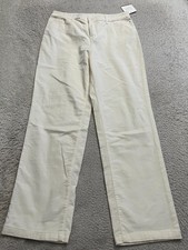 Croft & Barrow Women Straight Corduroy Pants Cream White Size 12 (34 x 32) picture