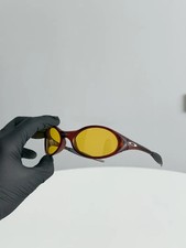 Retro Oakley Eye Jacket 1.0 Gen 2 Polarized Sunglasses Brown Frame Gold Lenses picture