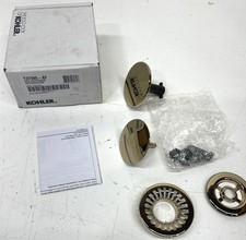Kohler PureFlo Contemporary Push Button Cable Bath Drain Trim French Gold picture