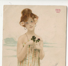 BEAUTIFUL 1905 RAPHAEL KIRCHNER PARIS YOUNG LADY - RUSSIA TO VA WITH POSTAGE DUE picture