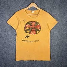 True Vintage Shirt Medium Yellow 60s 70s Paratrooper Military Army Vietnam RARE picture