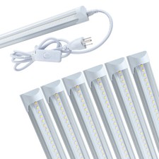 4FT 6 Pack LED Shop Light T8 Linkable Ceiling Tube Fixture 24W Daylight 6000K C picture