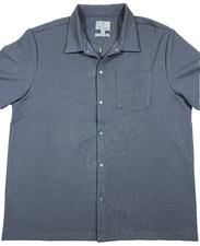Scott James Men's Short Sleeve Shirt XL Black Textured Snap Buttons - NWT picture